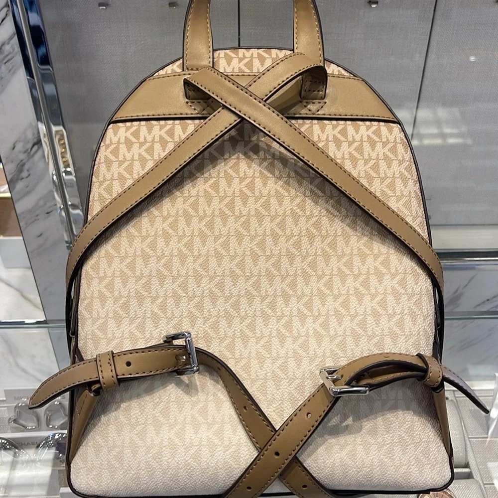 MICHAEL KORS Jaycee Medium Ombré Signature Logo Backpack Husk NWT